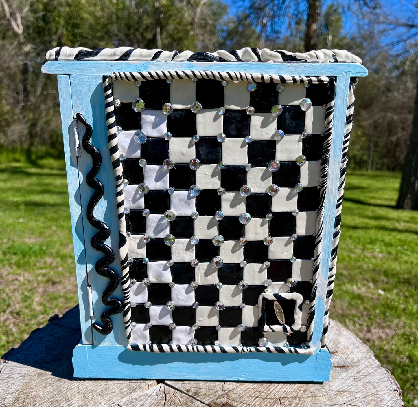 Black and White Checkered Jewelry Box