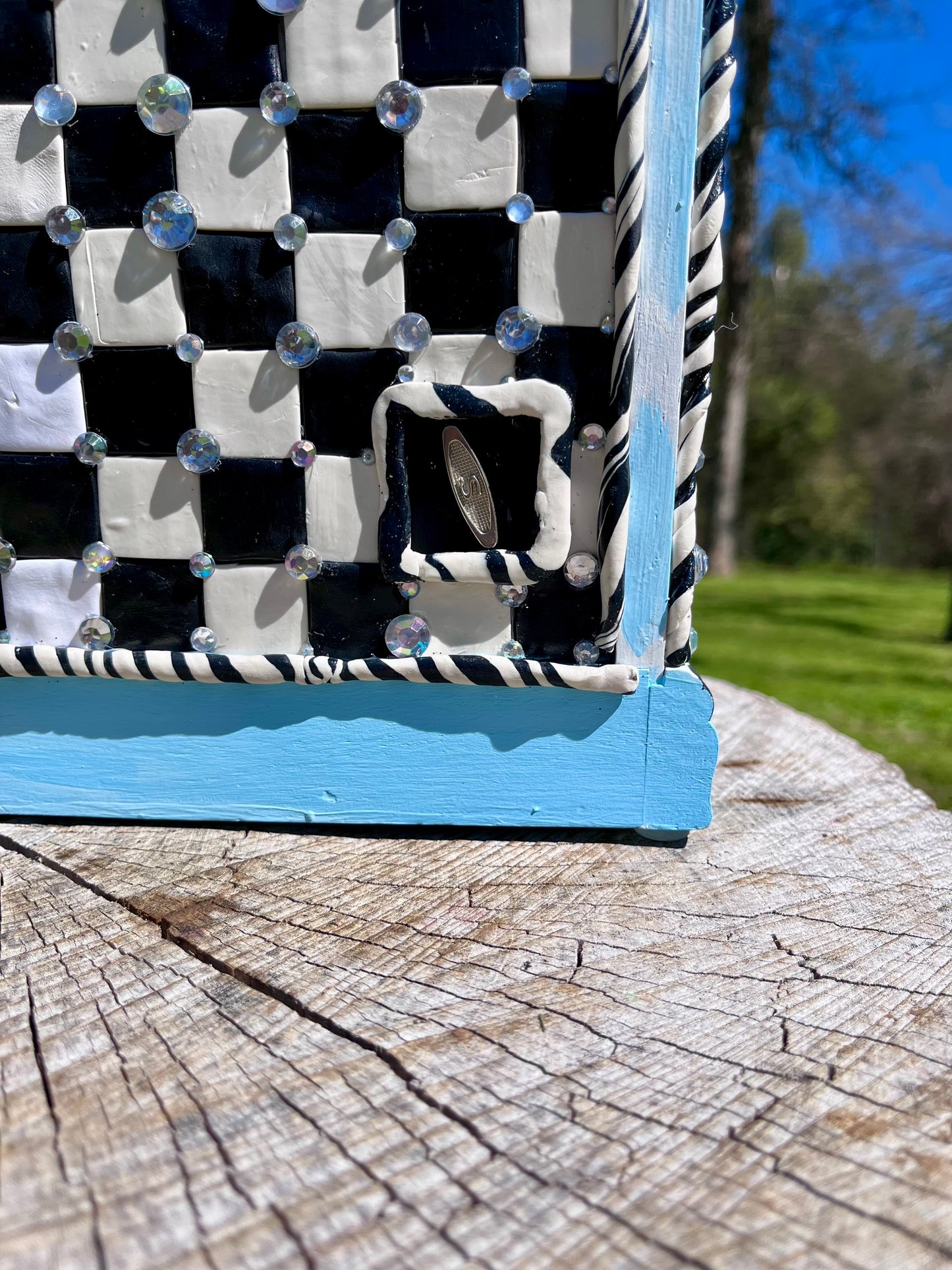 Black and White Checkered Jewelry Box