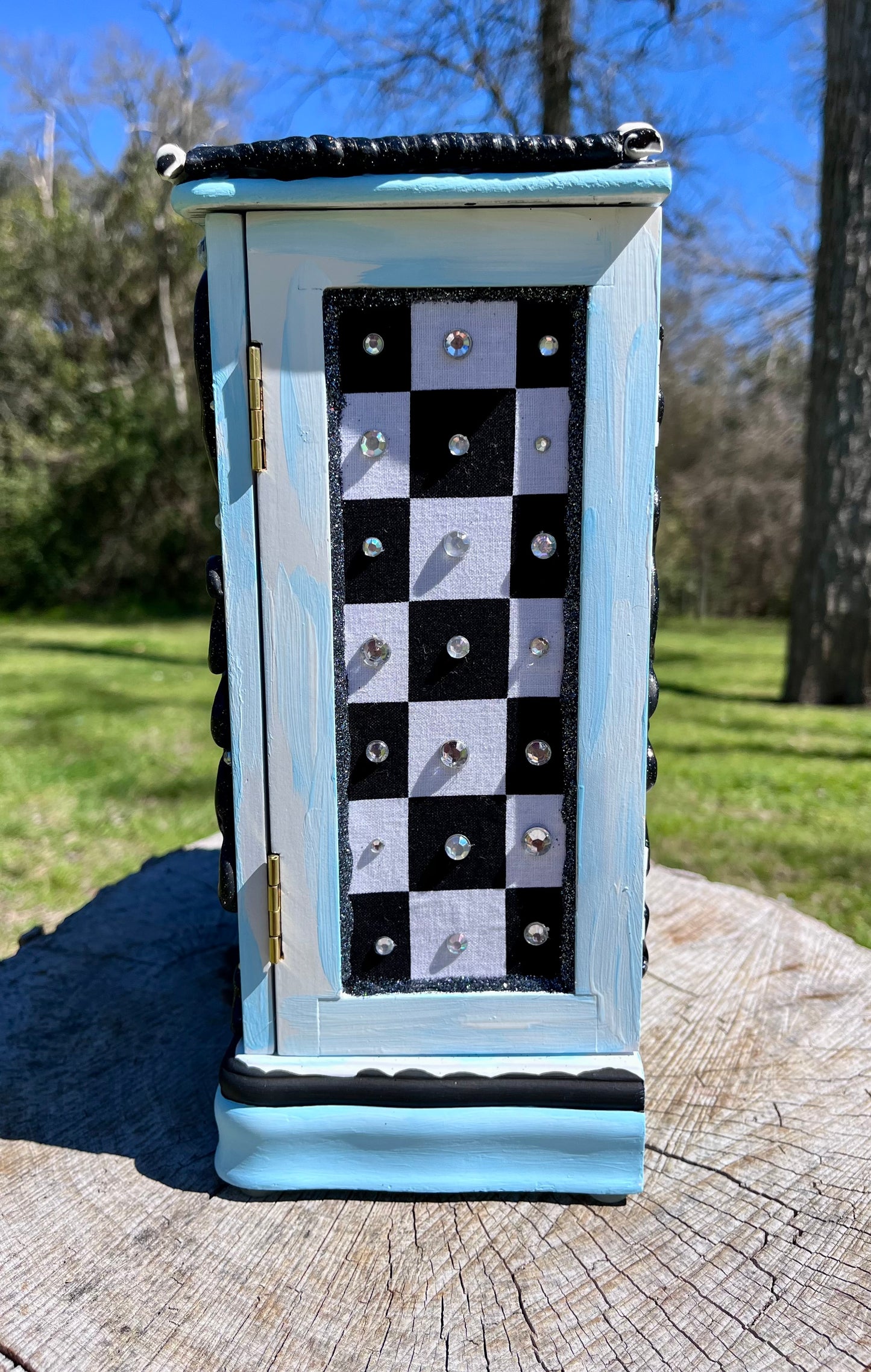 Black and White Checkered Jewelry Box